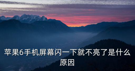 苹果6手机屏幕闪一下就不亮了是什么原因