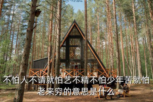 不怕人不请就怕艺不精不怕少年苦就怕老来穷的意思是什么