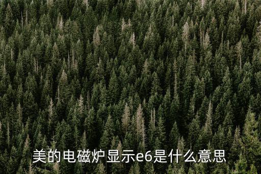 美的电磁炉显示e6是什么意思