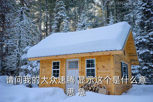 请问我的大众速腾 显示这个是什么意思 急