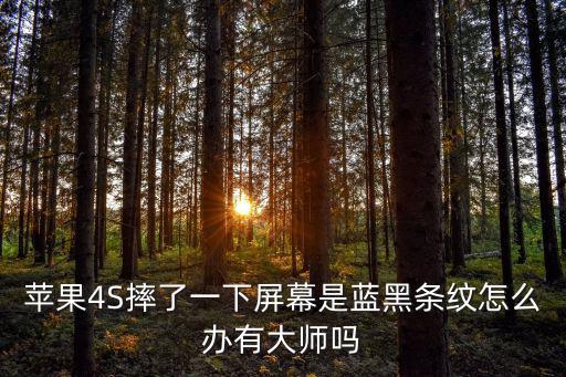 苹果4S摔了一下屏幕是蓝黑条纹怎么办有大师吗