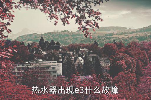 电热水器e3什么意思，热水器出去现E3是为啥