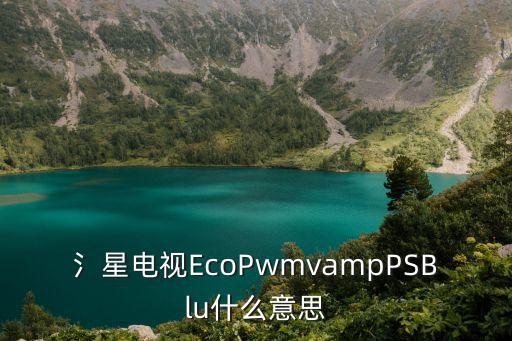 氵星电视EcoPwmvampPSBlu什么意思