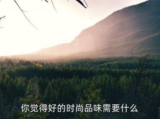 你觉得好的时尚品味需要什么