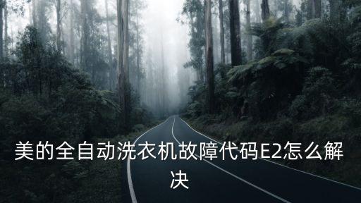 美的全自动洗衣机故障代码E2怎么解决