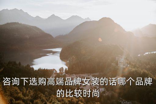 咨询下选购高端品牌女装的话哪个品牌的比较时尚
