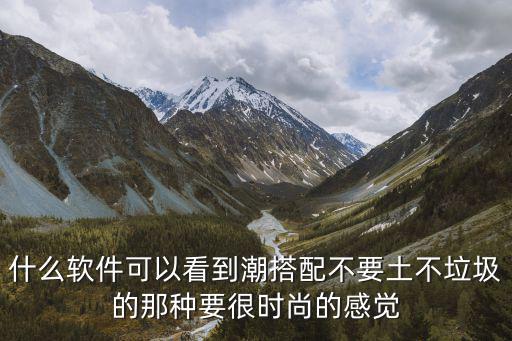 什么软件可以看到潮搭配不要土不垃圾的那种要很时尚的感觉