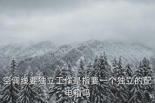 空调线要独立工作是指要一个独立的配电箱吗