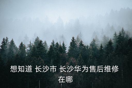 想知道 长沙市 长沙华为售后维修 在哪