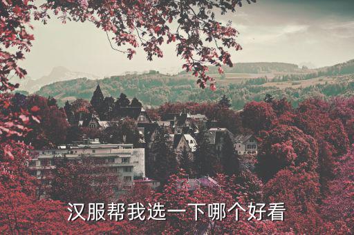 汉服帮我选一下哪个好看