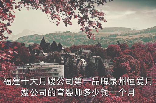 福建十大月嫂公司第一品牌泉州恒爱月嫂公司的育婴师多少钱一个月