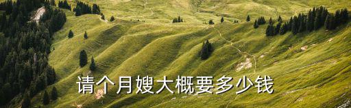 请个月嫂大概要多少钱