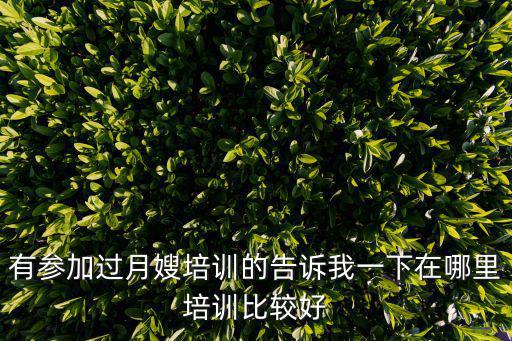 月嫂培训班哪里好，有参加过月嫂培训的告诉我一下在哪里培训比较好