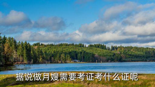 据说做月嫂需要考证考什么证呢