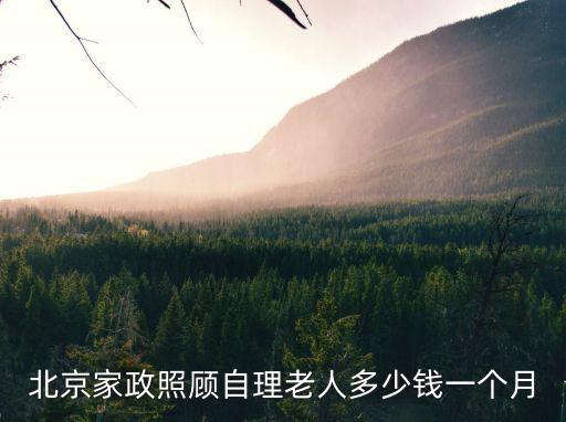 北京家政照顾自理老人多少钱一个月