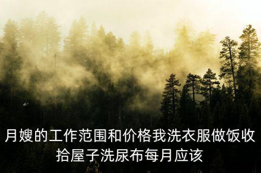 月嫂的工作范围和价格我洗衣服做饭收拾屋子洗尿布每月应该