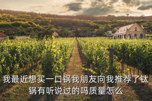 火枫钛锅怎么样，我最近想买一口锅我朋友向我推荐了钛锅有听说过的吗质量怎么
