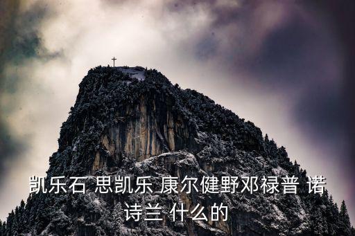 凯乐石 思凯乐 康尔健野邓禄普 诺诗兰 什么的