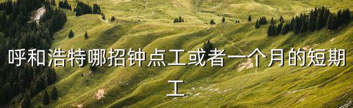 呼和浩特哪招钟点工或者一个月的短期工