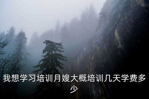 我想学习培训月嫂大概培训几天学费多少