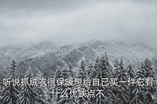 抓绒衣怎么选，听说抓绒衣很保暖想给自己买一件它有什么优缺点不