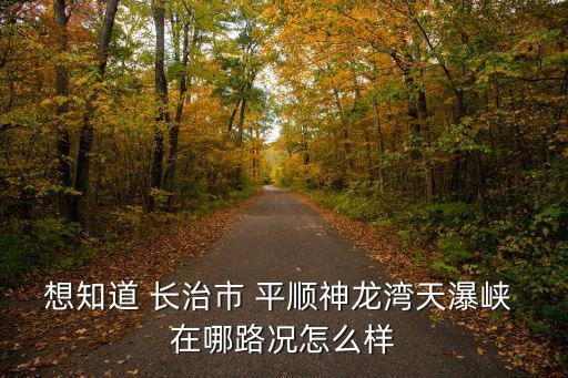 怎么去平顺井底神龙湾交通，从长治到平顺县井底怎么走
