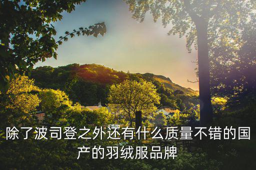 除了波司登之外还有什么质量不错的国产的羽绒服品牌