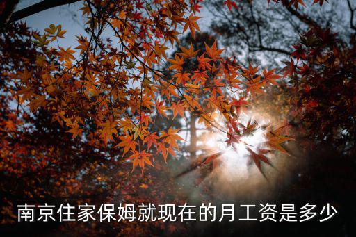 南京住家保姆就现在的月工资是多少