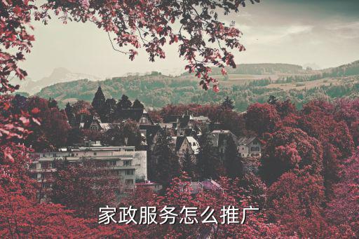 家政服务怎么推广