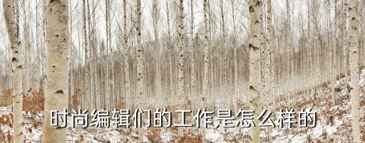 时尚编辑们的工作是怎么样的