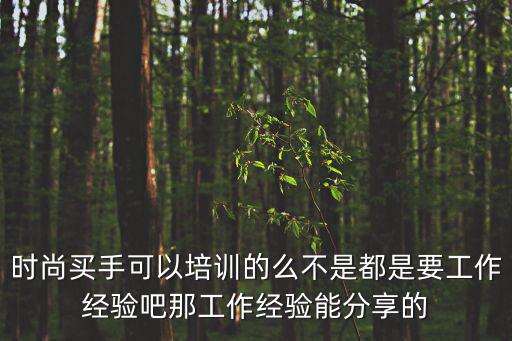 时尚买手可以培训的么不是都是要工作经验吧那工作经验能分享的
