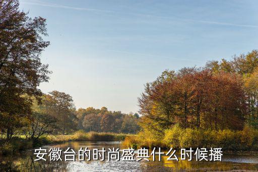安徽台的时尚盛典什么时候播