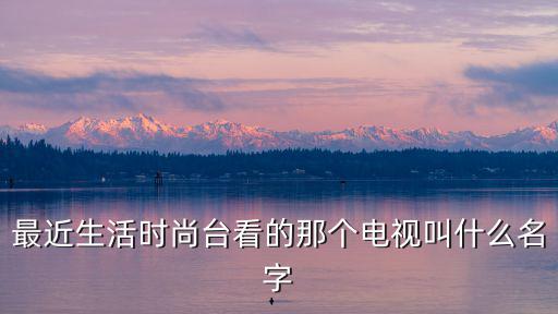 最近生活时尚台看的那个电视叫什么名字