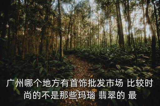 广州哪个地方有首饰批发市场 比较时尚的不是那些玛瑙 翡翠的 最
