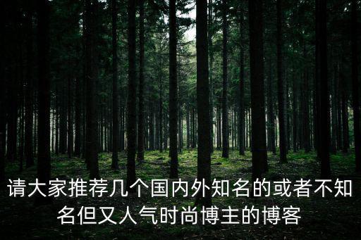 请大家推荐几个国内外知名的或者不知名但又人气时尚博主的博客