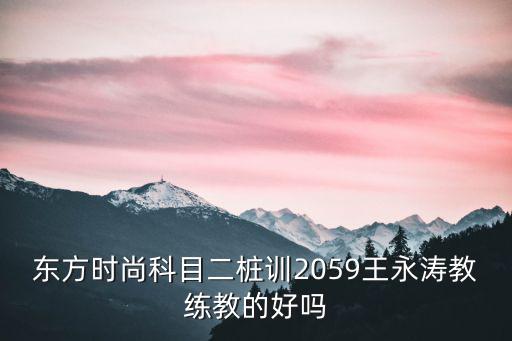 东方时尚科目二桩训2059王永涛教练教的好吗