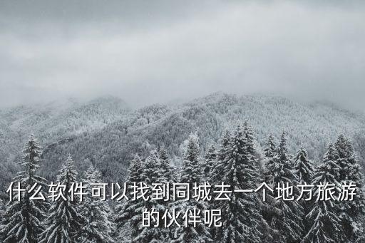什么软件可以找到同城去一个地方旅游的伙伴呢