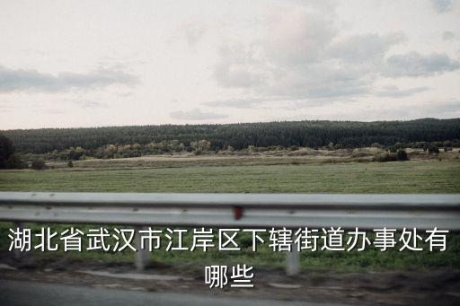 湖北省武汉市江岸区下辖街道办事处有哪些