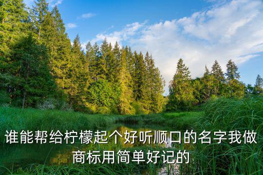 简单好记的商标名字，谁能帮给柠檬起个好听顺口的名字我做商标用简单好记的