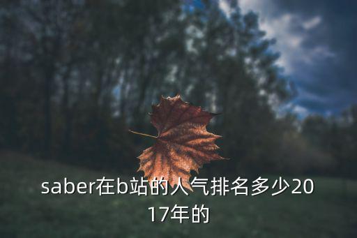 saber在b站的人气排名多少2017年的