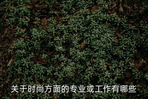 关于时尚方面的专业或工作有哪些