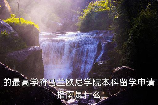 的最高学府马兰欧尼学院本科留学申请指南是什么
