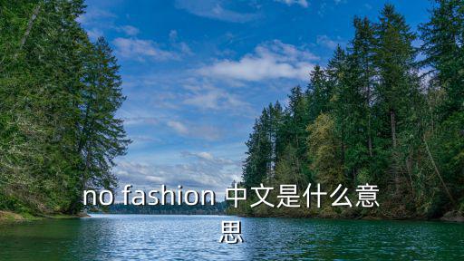 no fashion 中文是什么意思
