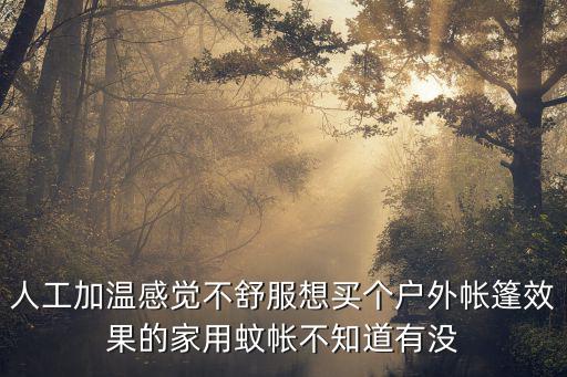 人工加温感觉不舒服想买个户外帐篷效果的家用蚊帐不知道有没
