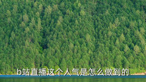 b站直播这个人气是怎么做到的