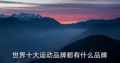 世界十大运动品牌都有什么品牌