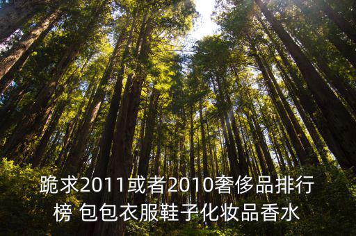跪求2011或者2010奢侈品排行榜 包包衣服鞋子化妆品香水