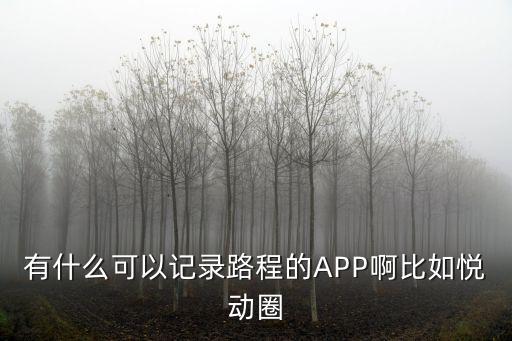 有什么可以记录路程的APP啊比如悦动圈