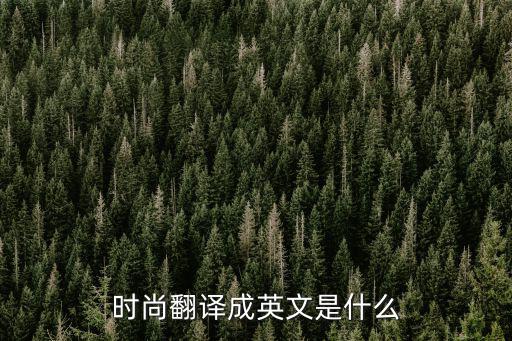 时尚翻译成英文是什么