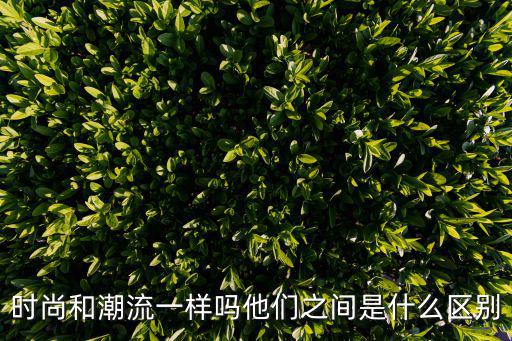 时尚和潮流一样吗他们之间是什么区别